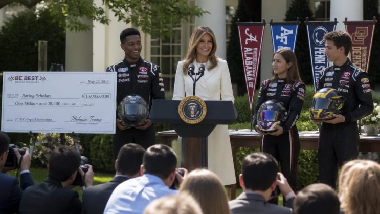 Melania Trump Scores $2M From INDYCAR FOX for Foster Scholarships